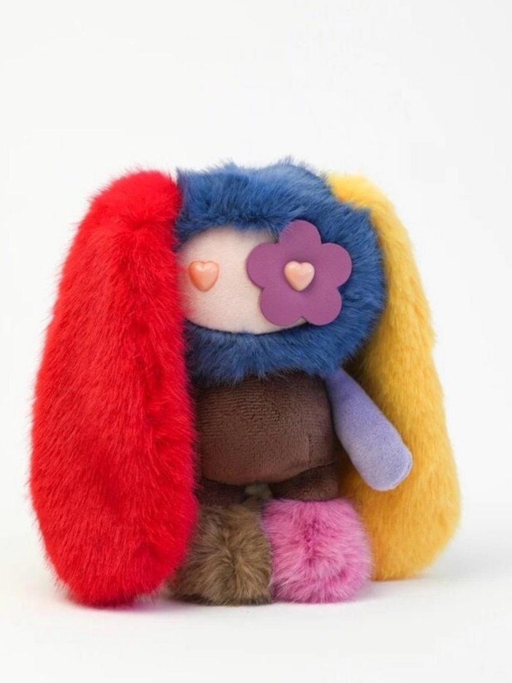 Cj Hendry Mismatched JuJu Plush Multicolor Faux Fur Bunny Bag Charm - Cleo